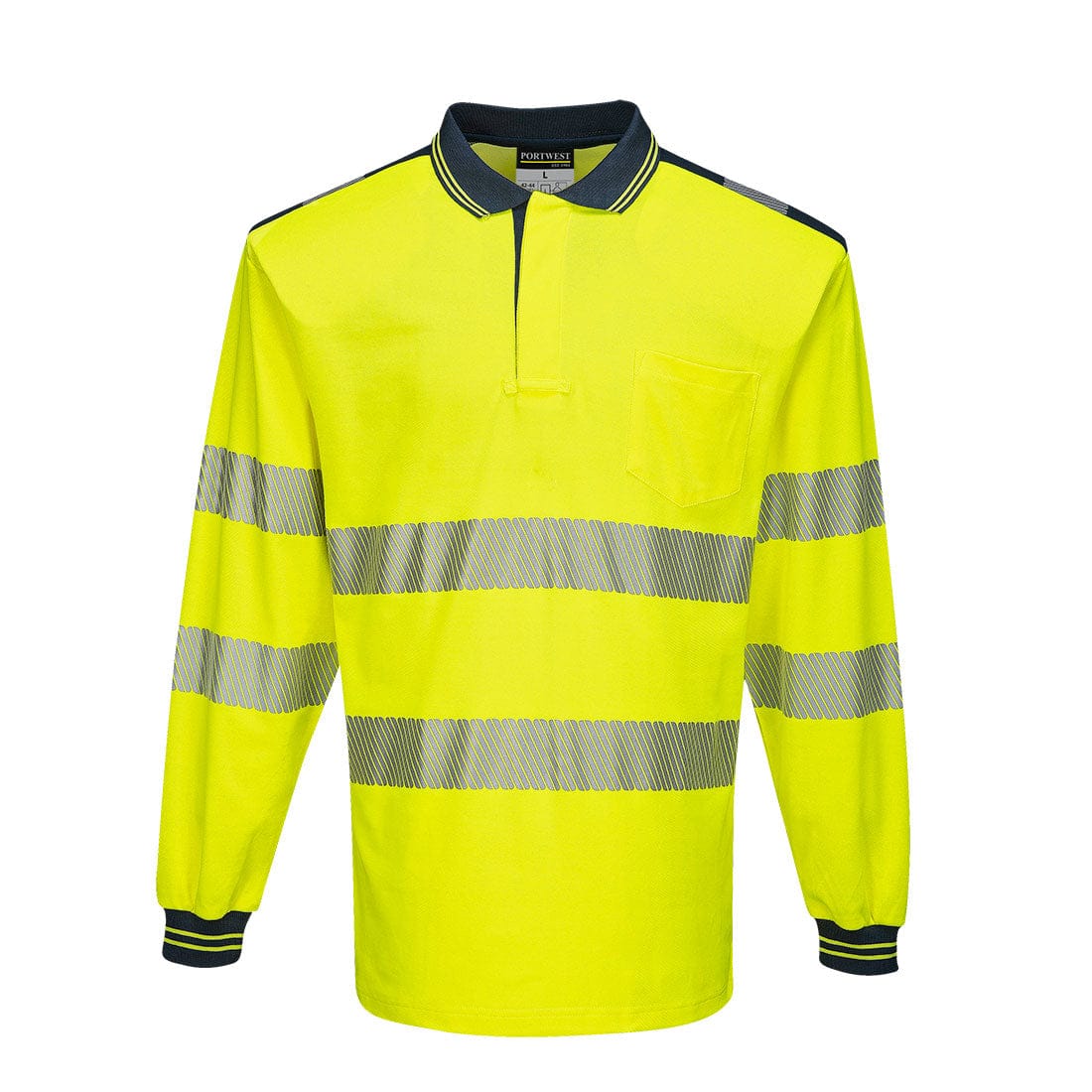 Portwest T184 Class 3 PW3 Hi-Vis Cotton Comfort Polo Shirt L/S
