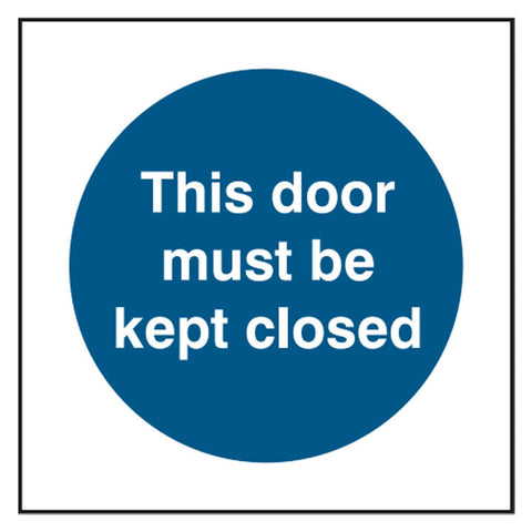 this-door-must-be-kept-closed-door-sign-safety-extinguisher-signage-fire-evacuation-escape-hazard-identify-locate-instruct-alarm-prevention-regulations-compliance-gear-self-adhesive-rigid-PVC-foam-high-impact-polystyrene-photoluminescent-polycarbonate