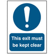 this-exit-must-be-kept-clear-door-sign-safety-extinguisher-signage-fire-evacuation-escape-hazard-identify-locate-instruct-alarm-prevention-regulations-compliance-gear-self-adhesive-rigid-PVC-foam-high-impact-polystyrene-photoluminescent-polycarbonate