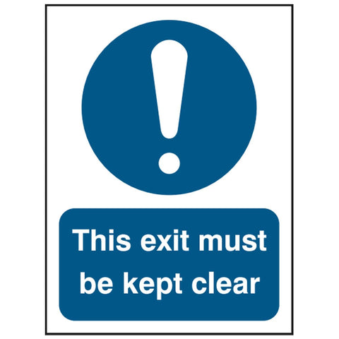 this-exit-must-be-kept-clear-door-sign-safety-extinguisher-signage-fire-evacuation-escape-hazard-identify-locate-instruct-alarm-prevention-regulations-compliance-gear-self-adhesive-rigid-PVC-foam-high-impact-polystyrene-photoluminescent-polycarbonate