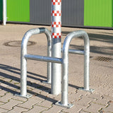 traffic-line-column-protectors-galvanised-steel-hot-dipped-powder-coated-industrial-metal-yellow-black-exposed-pipework-traffic-high-visibility-bolt-down-warehouses-depots-street-posts-trees-factories-public-buildings-durable-impact-resistant