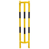 traffic-line-vertial-pipe-protectors-wall-ground-external-factories-warehouses-public-buildings-office-blocks-industrial-commercial-hot-dip-galvanised-steel-power-coated-yellow-black-bolt-down-high-visibility-durable-weather-resistant-impact-resistant-heavy-duty-vehicle-damage-safety-protection