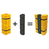 traffic-line-column-pillar-racking-protector-plastic-for-uprights-adjustable-durable-yellow-polyethylene-heavy-duty-warehouse-rack-impact-protection-industrial-commercial-depots-distribution-floor-damage-TUV-approved-velcro-straps-yellow-reusable