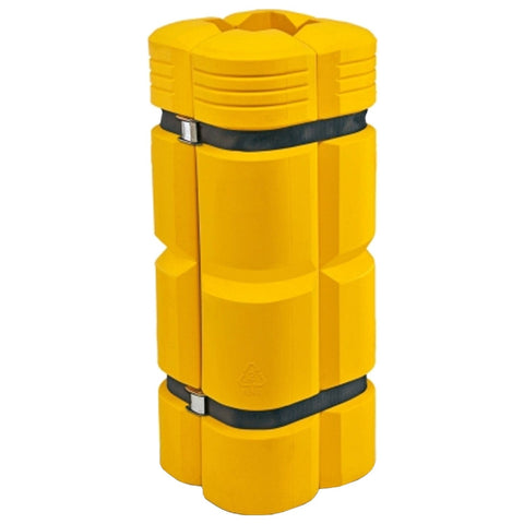 traffic-line-column-pillar-racking-protector-plastic-for-uprights-adjustable-durable-yellow-polyethylene-heavy-duty-warehouse-rack-impact-protection-industrial-commercial-depots-distribution-floor-damage-TUV-approved-velcro-straps-yellow-reusable