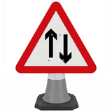 Two-Way Traffic 750mm Triangle Cone Sign (Single Cone) 521