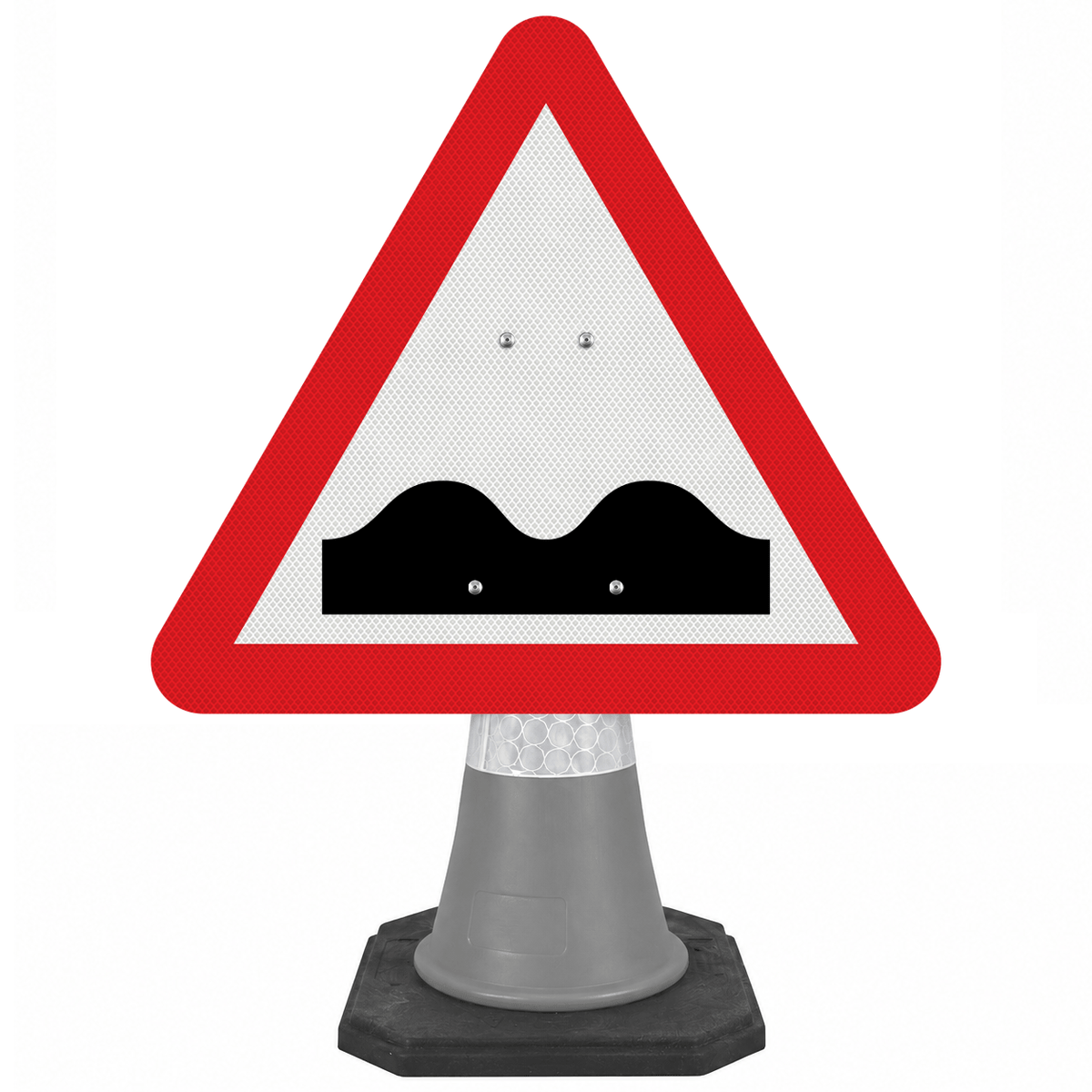 Uneven Road 750mm Triangle Cone Sign (Single Cone) 556