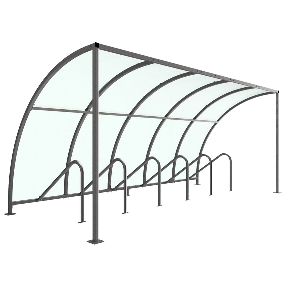 VS1-cycle-shelter-clear-PETG-roof-single-sided-autopa-galvanised-steel-integrated-bike-stand-outdoor-freestanding-parking-bicycle-secure-standalone-secure-bolt-down-robust-weather-resistant-weatherproof-steel-canopy-bike-protection