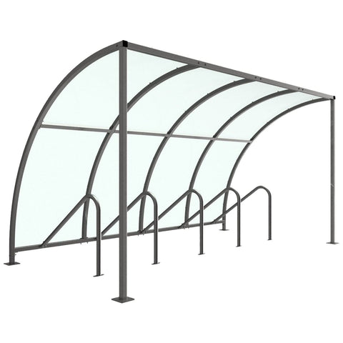 VS1-cycle-shelter-clear-PETG-roof-single-sided-autopa-galvanised-steel-integrated-bike-stand-outdoor-freestanding-parking-bicycle-secure-standalone-secure-bolt-down-robust-weather-resistant-weatherproof-steel-canopy-bike-protection