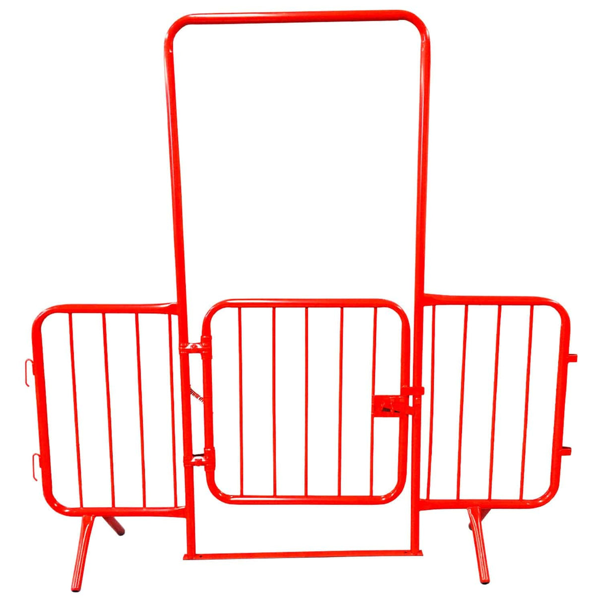 walkthrough-red-metal-pedestrian-barrier-fixed-leg-temporary-crowd-control-galvanised-steel-fence-interlocking-portable-heavy-duty-event-safety-construction-public-spaces-festival-durable-queue-perimeter-security-outdoor-indoor-weather-resistant