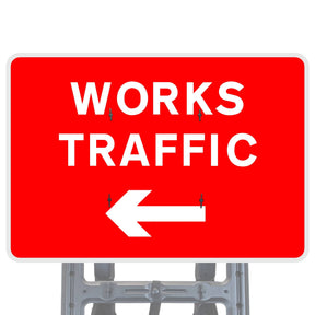 Works Traffic Arrow Left Quick Fit Sign Face Diagram