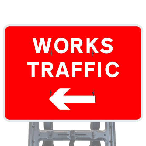 Works Traffic Arrow Left Quick Fit Sign Face Diagram