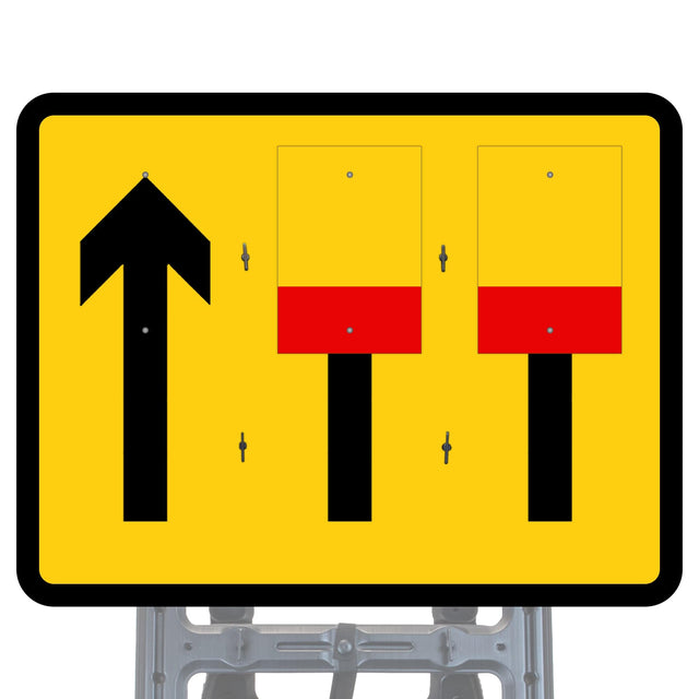 Three lane wicket sign