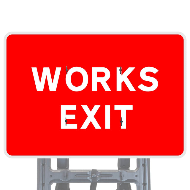 Works Exit Quick Fit Sign Face Diagram