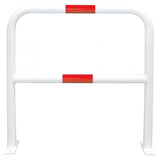 XL-heavy-duty-hoop-guard-red-white-indoor-outdoor-use-industrial-warehouses-depots-factories-safety-commercial-steel-powder-coated-distribution-forklift-damage-pallet-racking-impact-protection-galvanised-danger-zones-knee-bar-rigid