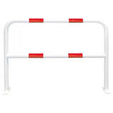 XL-heavy-duty-hoop-guard-red-white-indoor-outdoor-use-industrial-warehouses-depots-factories-safety-commercial-steel-powder-coated-distribution-forklift-damage-pallet-racking-impact-protection-galvanised-danger-zones-knee-bar-rigid