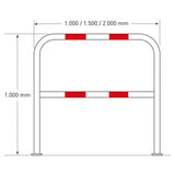 XL-heavy-duty-hoop-guard-red-white-indoor-outdoor-use-industrial-warehouses-depots-factories-safety-commercial-steel-powder-coated-distribution-forklift-damage-pallet-racking-impact-protection-galvanised-danger-zones-knee-bar-rigid