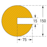 XL-edge-semi-circular-push-fit-self-adhesive-column-protection-foam-parking-lots-underground-manufacturing-plants-surface-bolt-mounted-fixing-indoor-outdoor-warehouses-manufacturing-plants-passages-beams-uv-fire-resistant-carparks-garages-loading-areas-padding-industrial-pillar-impact-prevention-high-visibility-vehicles-forklift-trolleys