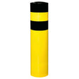 Black Bull XXL heavy duty steel bollard, 273mm diameter, alternate angle on a bolt-down base plate