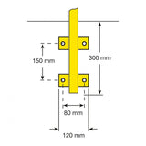 yellow-black-high-visibility-wall-mounted-rails-hoop-guard-heavy-duty-indoor-outdoor-use-industrial-warehouses-depots-factories-safety-commercial-steel-powder-coated-distribution-forklift-damage-pallet-racking-impact-protection-galvanised-powder-coated-steel