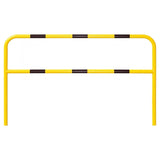 yellow-black-high-visibility-removable-wall-mounted-rails-hoop-guard-heavy-duty-indoor-outdoor-use-industrial-warehouses-depots-factories-safety-commercial-steel-powder-coated-distribution-forklift-damage-pallet-racking-impact-protection-galvanised-powder-coated-steel