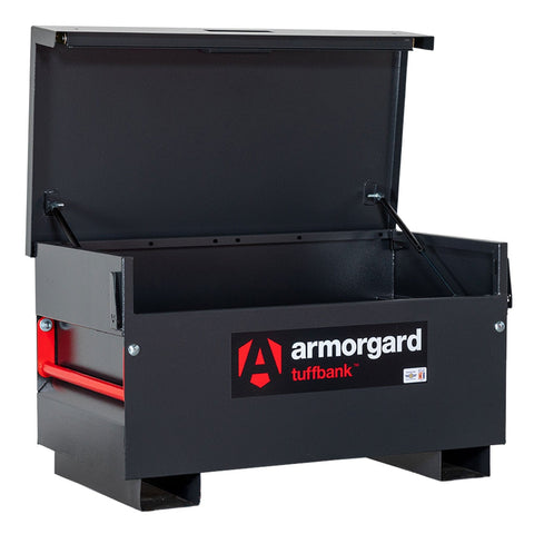 armorgard-oxbox-ox3-site-VAN-truck-chest-box-vault-box-secure-safe-security-lockable-weatherproof-tools-industrial-heavy-duty-gas-strut-robust-tough-steel-bolt-down-5-lever-deadlocks-steel-powder-coated-shelf