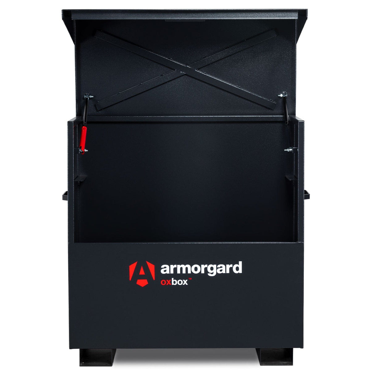 armorgard-oxbox-ox4-site-VAN-truck-chest-box-vault-box-secure-safe-security-lockable-weatherproof-tools-industrial-heavy-duty-gas-strut-robust-tough-steel-bolt-down-5-lever-deadlocks-steel-powder-coated-shelf