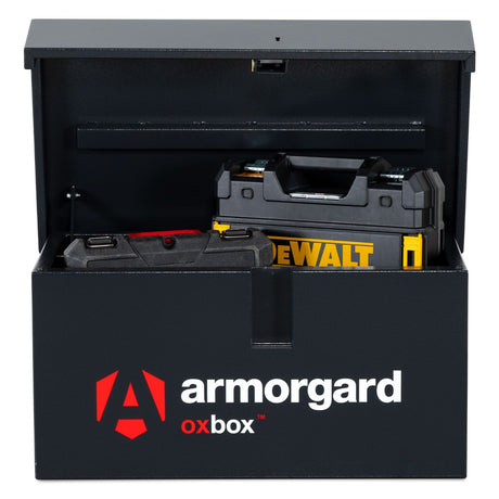 armorgard-oxbox-ox5-site-VAN-truck-chest-box-vault-box-secure-safe-security-lockable-weatherproof-tools-industrial-heavy-duty-gas-strut-robust-tough-steel-bolt-down-5-lever-deadlocks-steel-powder-coated