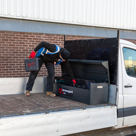 armorgard-oxbox-ox6-site-truck-chest-box-vault-box-secure-safe-security-lockable-weatherproof-tools-industrial-heavy-duty-gas-strut-robust-tough-steel-bolt-down-5-lever-deadlocks-steel-powder-coated-1200mm-665mm-630mm