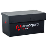 armorgard-oxbox-van-storage-vault-box-secure-safe-security-lockable-weatherproof-tools-industrial-heavy-duty-gas-strut-robust-tough-steel-bolt-down-5-lever-deadlocks-steel-powder-coated-885mm-470mm-450mm