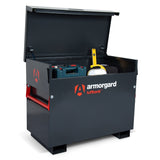 armorgard-tuffbank-tb3-site-VAN-truck-chest-box-vault-box-secure-safe-security-lockable-weatherproof-tools-industrial-heavy-duty-gas-strut-robust-tough-steel-bolt-down-5-lever-deadlocks-steel-powder-coated-shelf