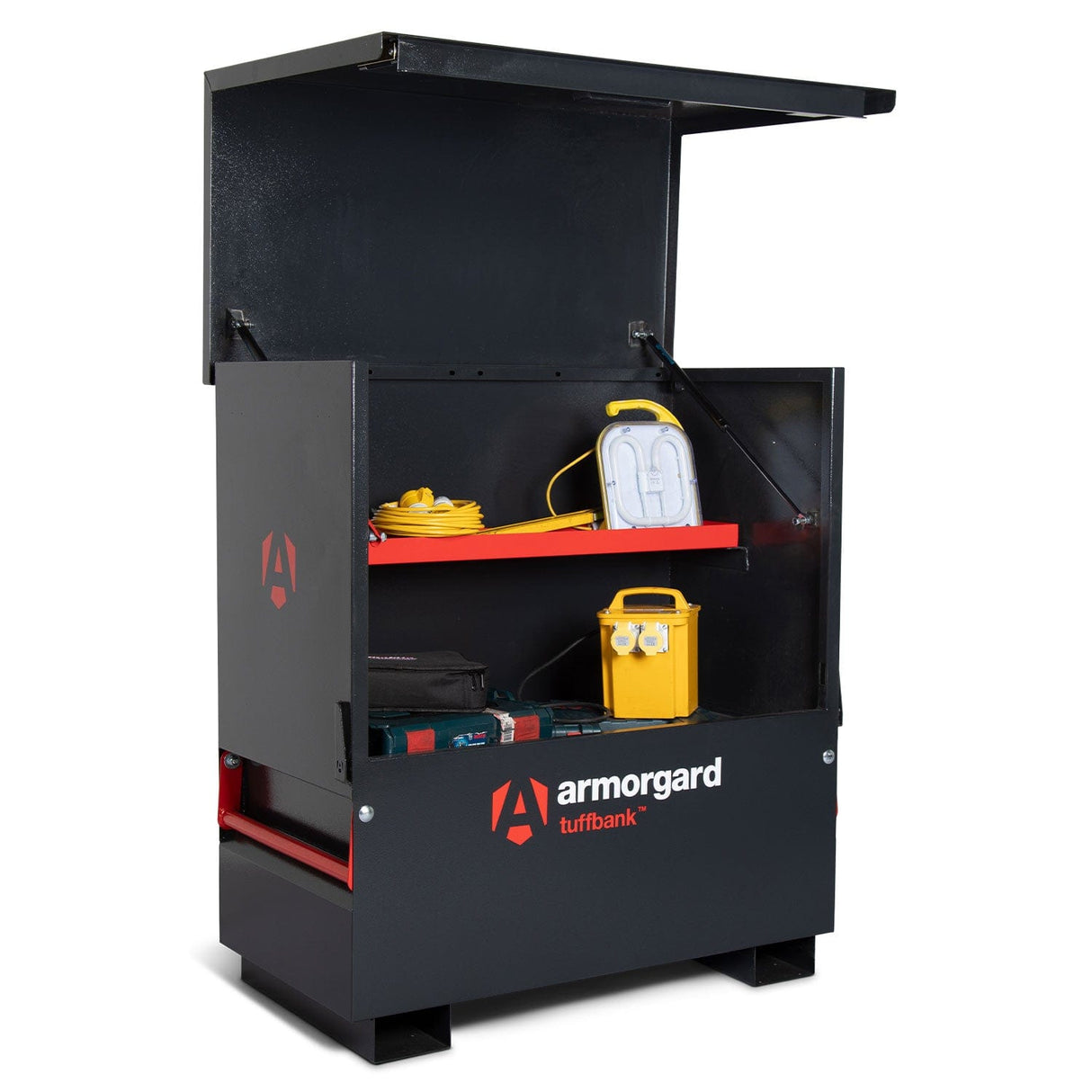 armorgard-tuffbank-tbc4-Deep-SHELF-site-VAN-truck-chest-box-vault-box-secure-safe-security-lockable-weatherproof-tools-industrial-heavy-duty-gas-strut-robust-tough-steel-bolt-down-5-lever-deadlocks-steel-powder-coated