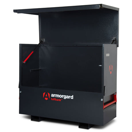 armorgard-tuffbank-tbc5-site-VAN-truck-chest-box-vault-box-secure-safe-security-lockable-weatherproof-tools-industrial-heavy-duty-gas-strut-robust-tough-steel-bolt-down-5-lever-deadlocks-steel-powder-coated-shelf