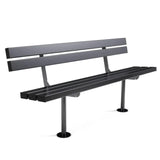 Commercial-grade Triton steel bench with backrest for high-traffic areas