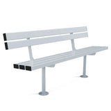 Commercial-grade Triton steel bench with backrest for high-traffic areas