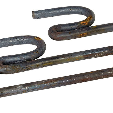 Heavy-Grade Steel Fencing Pins: Easy Installation, 1.2m Length, Durable Construction, British-Made, Shepherds Crook Style, Pointed End. Ideal for Construction Sites.