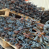 Heavy-Grade Steel Fencing Pins: Easy Installation, 1.2m Length, Durable Construction, British-Made, Shepherds Crook Style, Pointed End. Ideal for Construction Sites.