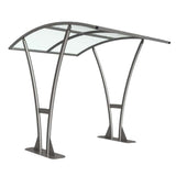 Free-standing Bentham Cycle Shelter with 4mm PETG clear sheet roof.