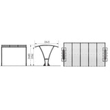 Customisable Bentham Cycle Shelter with extension bays, bolt-down assembly.