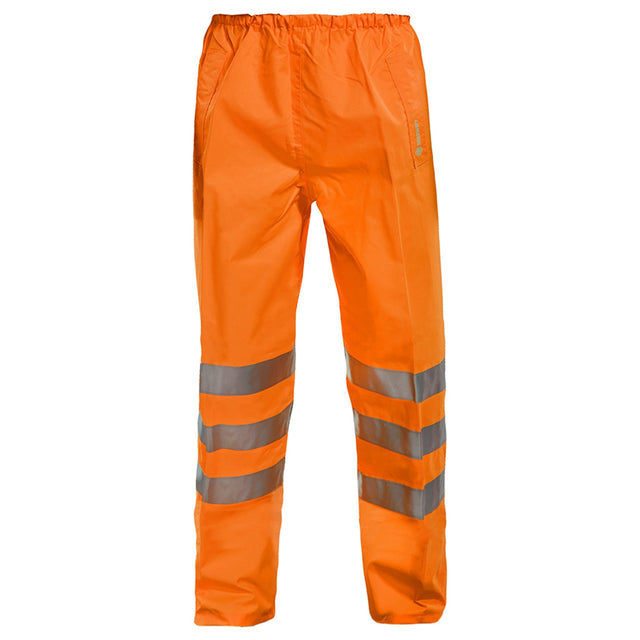 Orange waterproof breathable trousers with Reflective tapes