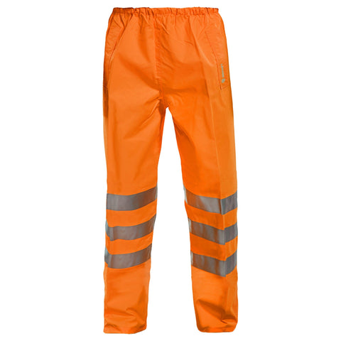 Orange waterproof breathable trousers with Reflective tapes