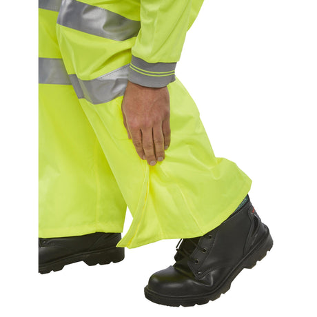 Birkdale Hi-vis Waterproof Trousers Ankle gusset with hook and loop closure