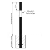 black-white-square-fixed-bollard-crash-impact-high-anti-ram-vehicle-safety-perimeter-security-crash-tested-heavy-duty-outdoor-street-furniture-pedestrian-modern-urban-public-space-carpark-building-protection-commercial-industrial