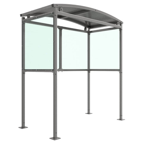 Blencoe Smoking Shelter with Galvanised Roof and PETG Side Panels
