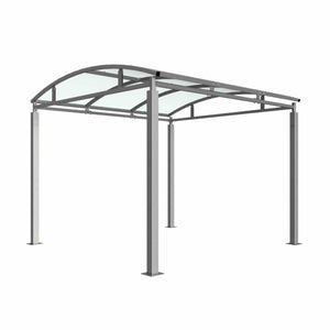 Bolton Cycle Shelter with clear PETG roof, 1m-5m extension.