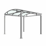 Bolton Cycle Shelter with clear PETG roof, 1m-5m extension.