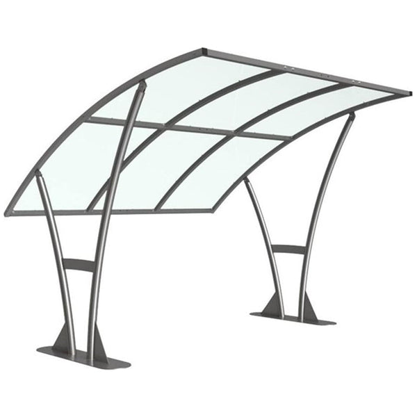 Bowland Open Sided Cycle Shelter - Clear PETG Roof | Street Solutions