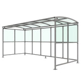 Outdoor smoking shelter with extension bay options