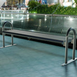 Durable Caldecott Steel Bench for public areas, bolt-down installation.