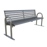 Hot-dip galvanised Caldecott Steel Seat, perfect for outdoor areas.