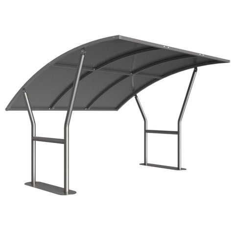 Cambridge Cycle Shelter 2m - 5m with Galvanised Curved Roof - Extension Bays